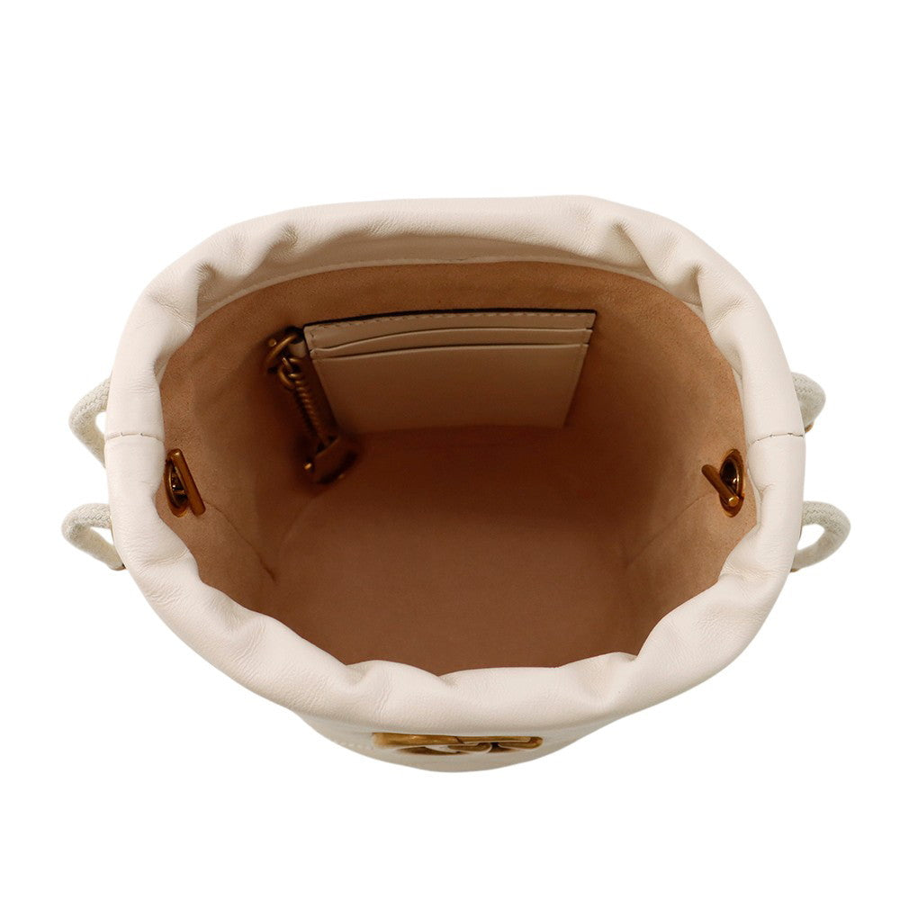 GUCCI GG Marmont Baguette Bag White575163 Leather Size Small