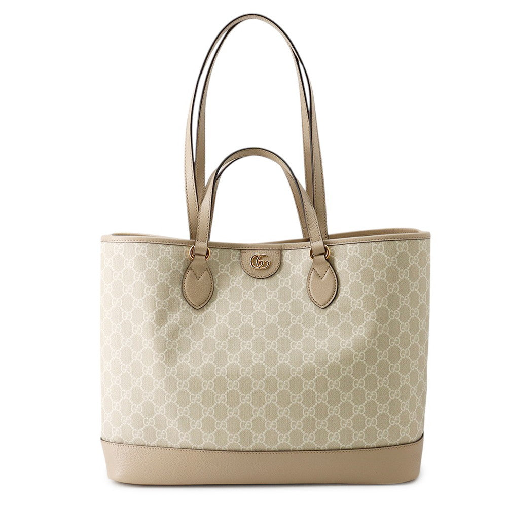 GUCCI Ophidia Tote Bag Beige778958 GG Supreme Leather Size Medium