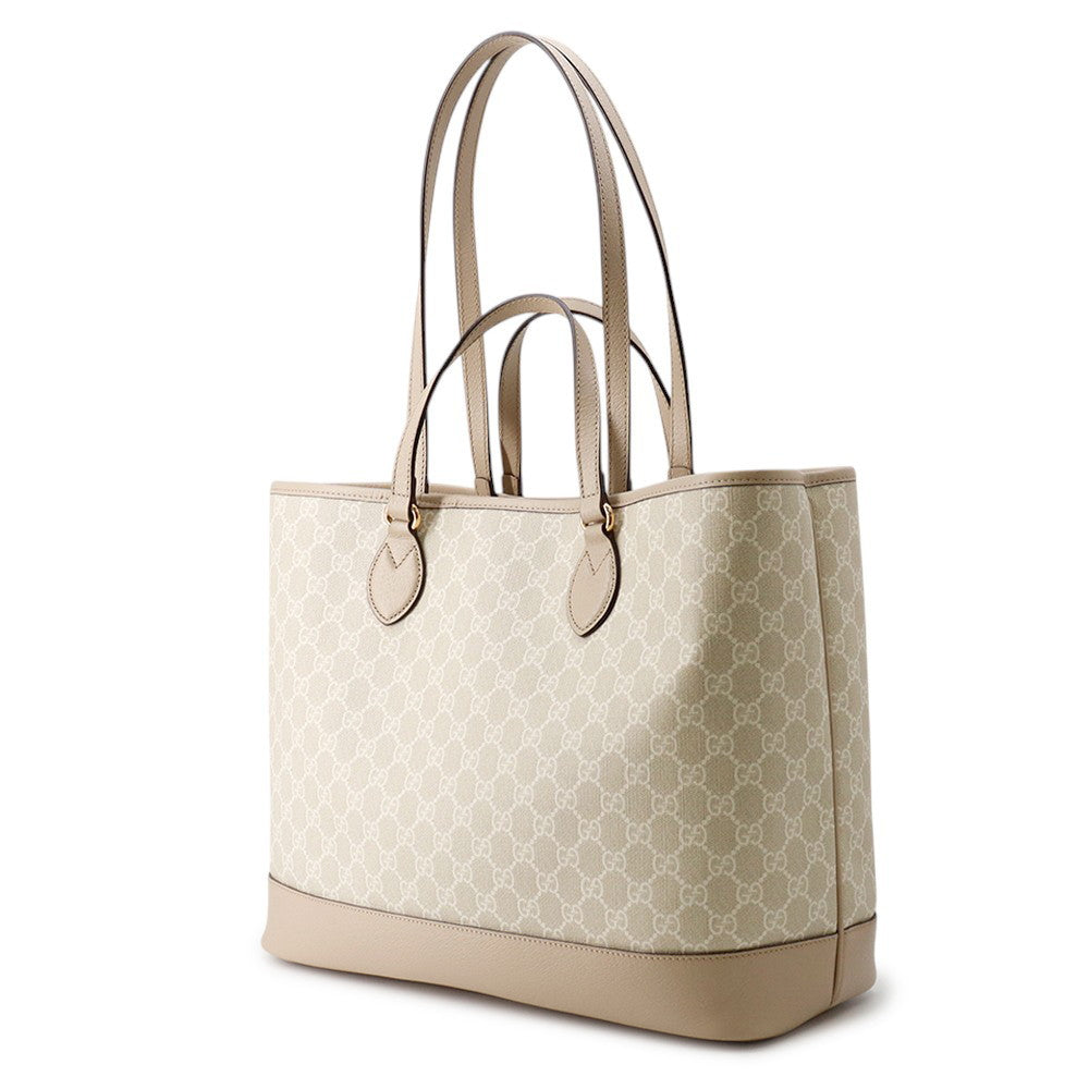 GUCCI Ophidia Tote Bag Beige778958 GG Supreme Leather Size Medium