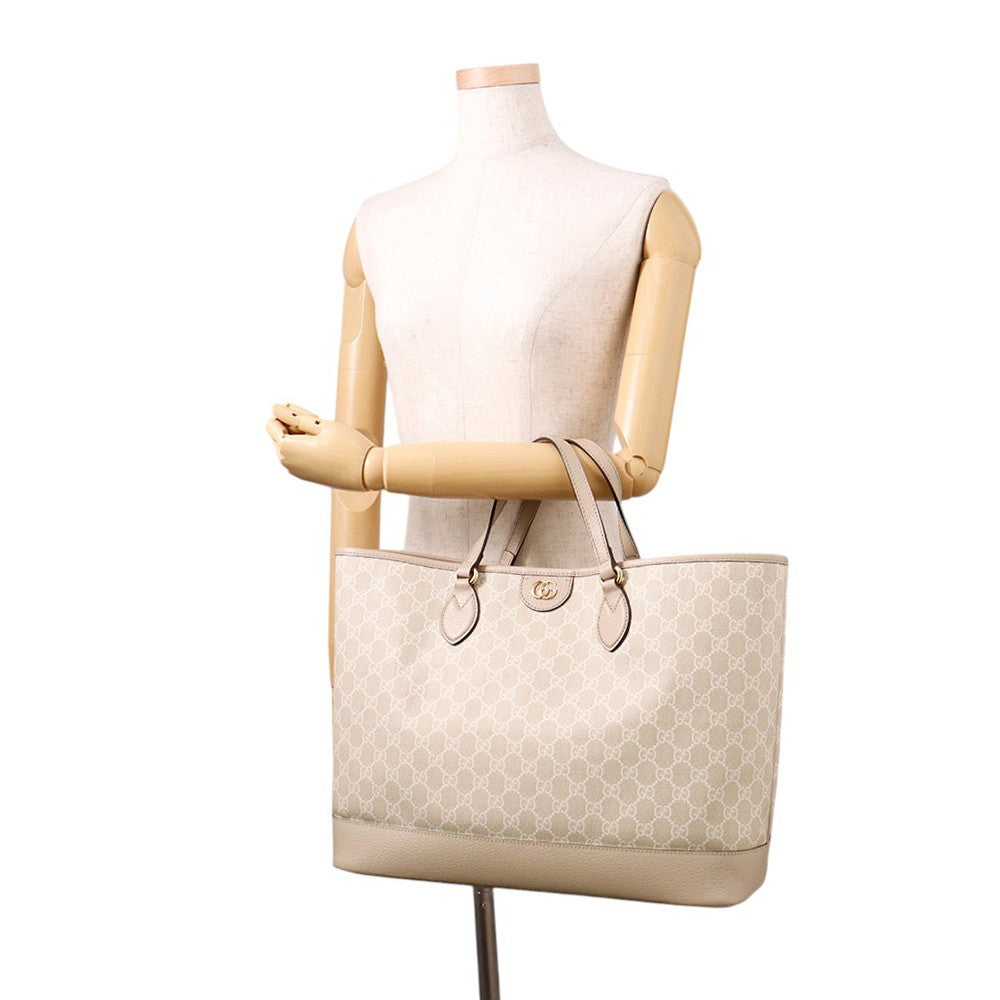 GUCCI Ophidia Tote Bag Beige778958 GG Supreme Leather Size Medium