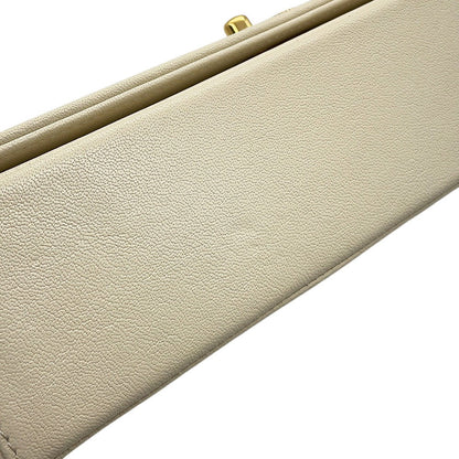 CHANEL Mademoiselle Double Flap Chain Shoulder Bag IvoryA93084 Leather