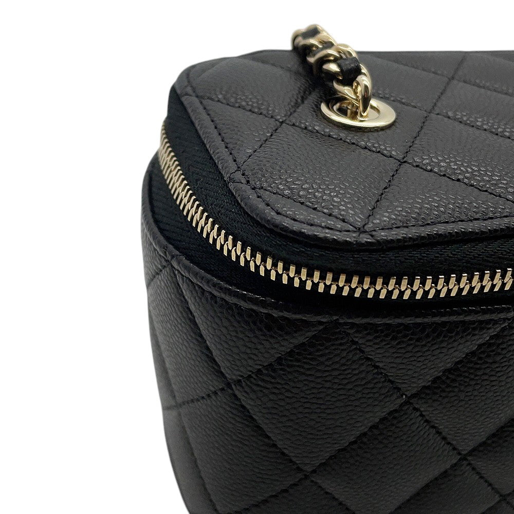CHANEL Matelasse Vanity ChainShoulder Bag BlackAP1341 Caviar Leather