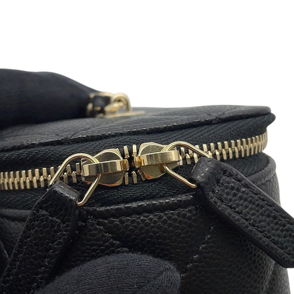 CHANEL Matelasse Vanity ChainShoulder Bag BlackAP1341 Caviar Leather