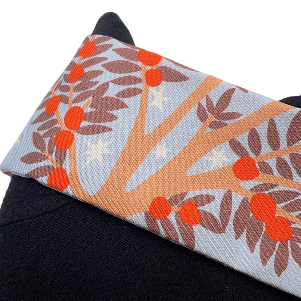 HERMES Twilly Orpheus's Charm Ciel/BeigeRose/Vermillon Silk100%