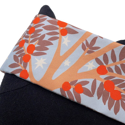 HERMES Twilly Orpheus's Charm Ciel/BeigeRose/Vermillon Silk100%