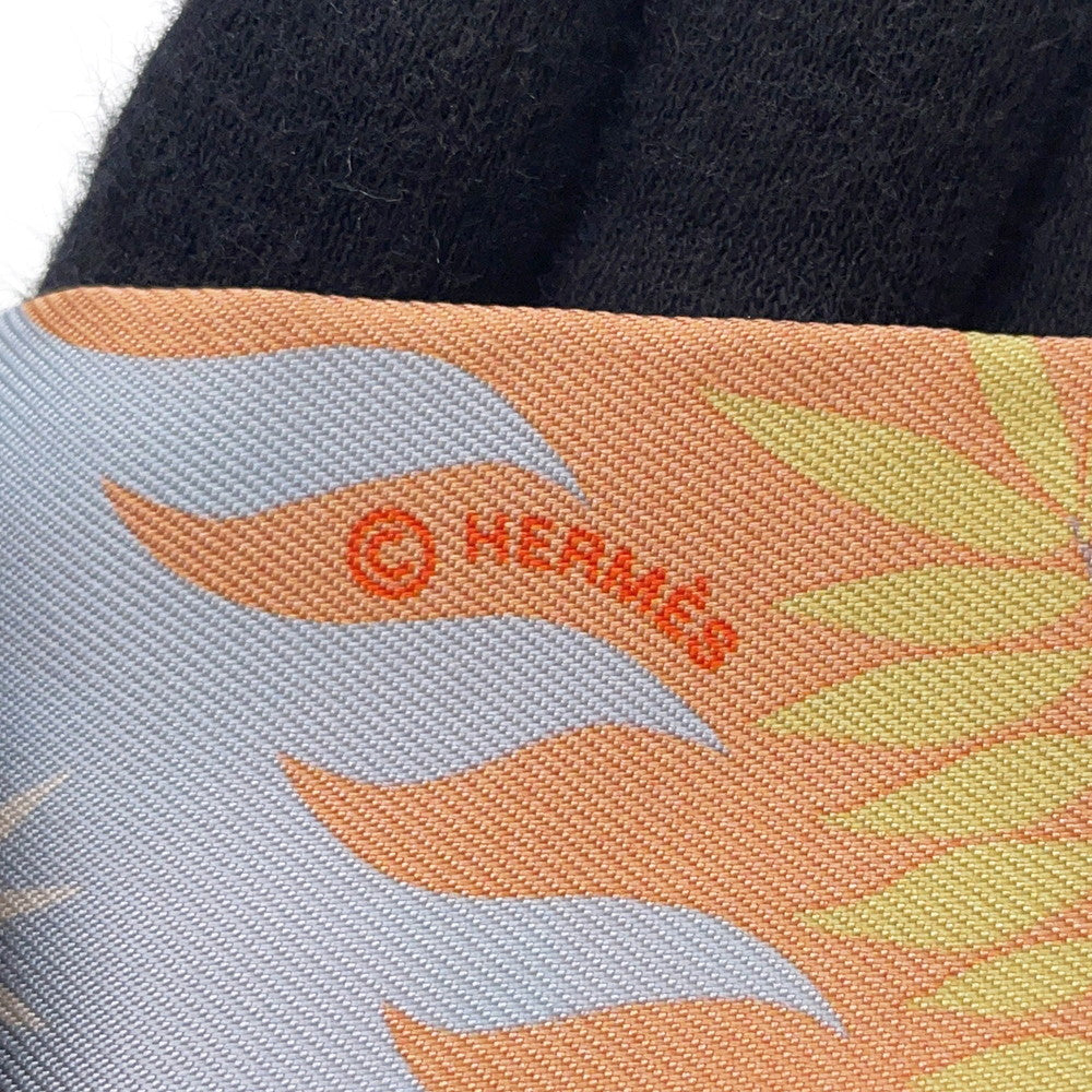 HERMES Twilly Orpheus's Charm Ciel/BeigeRose/Vermillon Silk100%