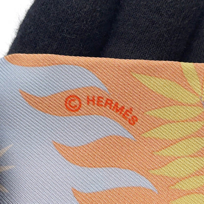 HERMES Twilly Orpheus's Charm Ciel/BeigeRose/Vermillon Silk100%