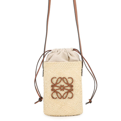 LOEWE Square Pocket Shoulder Bag Natural/TanC630G35X05 Ilaka Palm Calf Leather