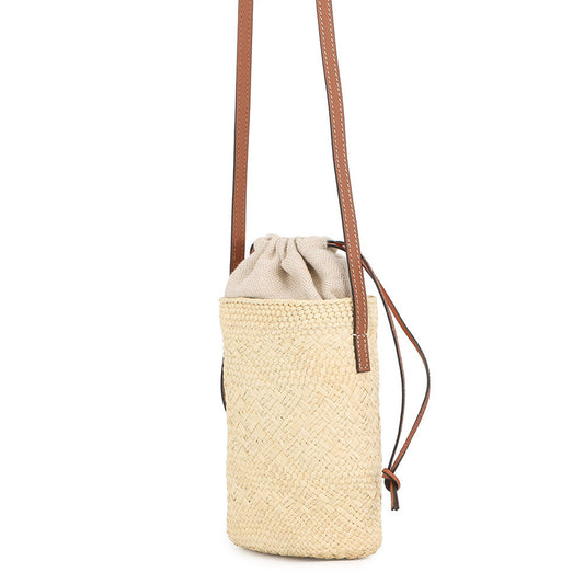 LOEWE Square Pocket Shoulder Bag Natural/TanC630G35X05 Ilaka Palm Calf Leather