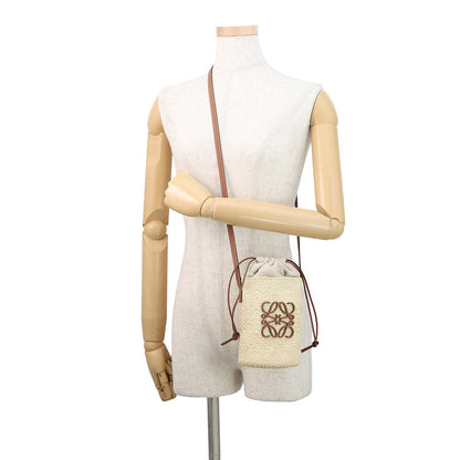 LOEWE Square Pocket Shoulder Bag Natural/TanC630G35X05 Ilaka Palm Calf Leather