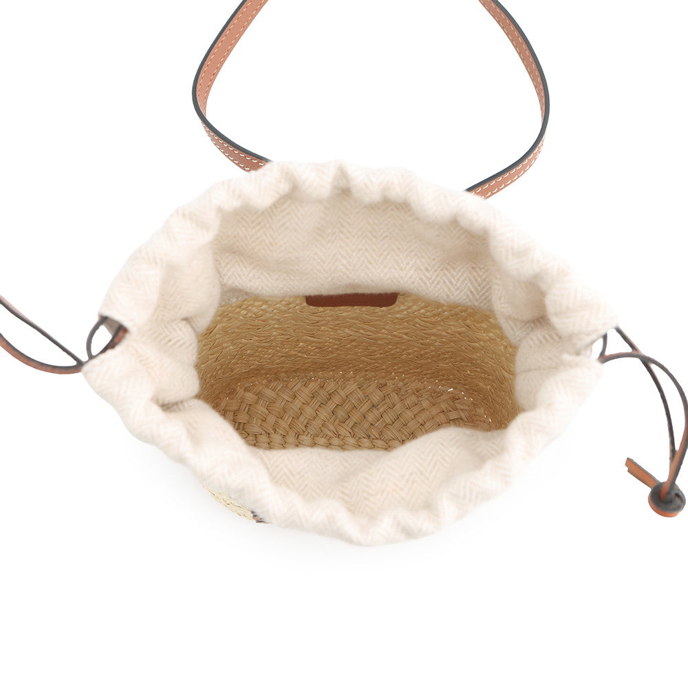 LOEWE Square Pocket Shoulder Bag Natural/TanC630G35X05 Ilaka Palm Calf Leather