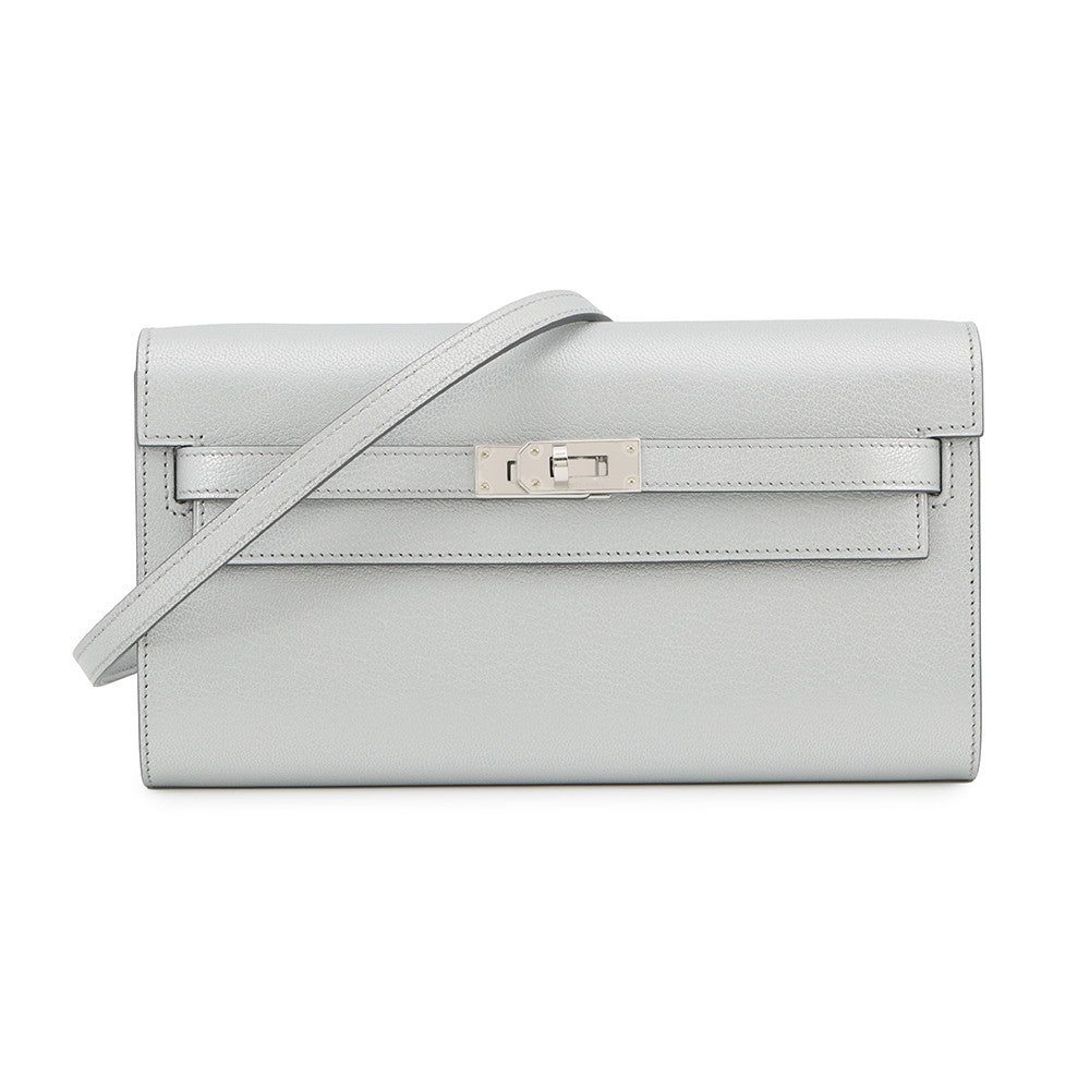 HERMES Kelly Long Togo Argent Chevre Shamqila