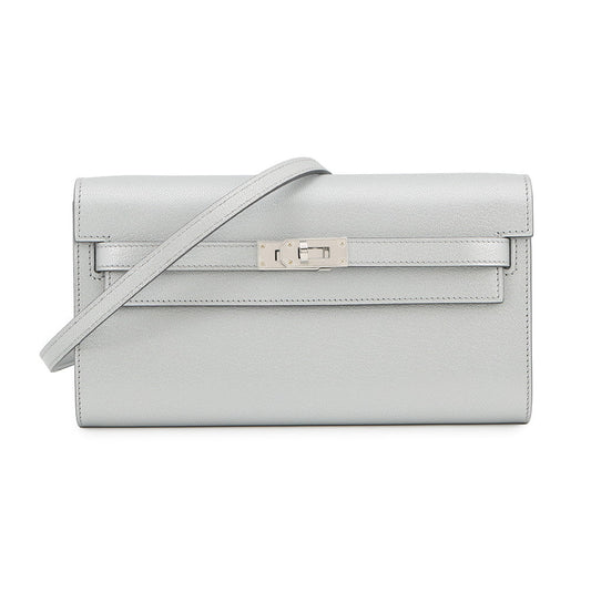 HERMES Kelly Long Togo Argent Chevre Shamqila