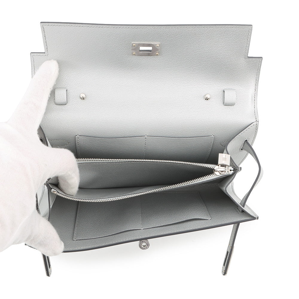HERMES Kelly Long Togo Argent Chevre Shamqila