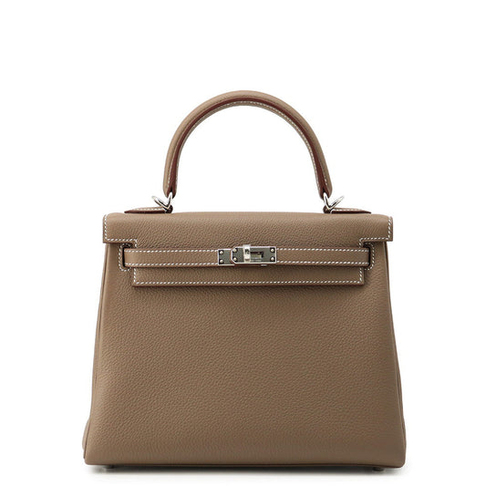 HERMES Kelly Retourne Etoupe Togo Leather Size 25