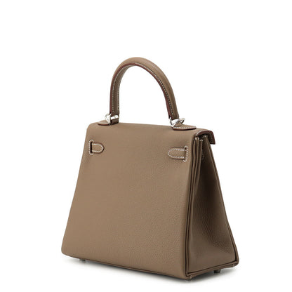 HERMES Kelly Retourne Etoupe Togo Leather Size 25
