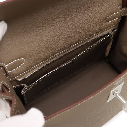 HERMES Kelly Retourne Etoupe Togo Leather Size 25