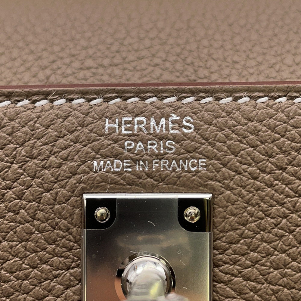 HERMES Kelly Retourne Etoupe Togo Leather Size 25