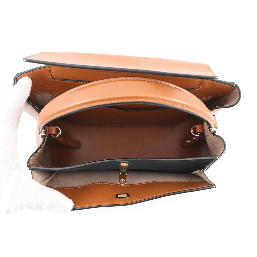 Valextra Valextra Brera 2WAY Handbag Brown Leather Size Medium