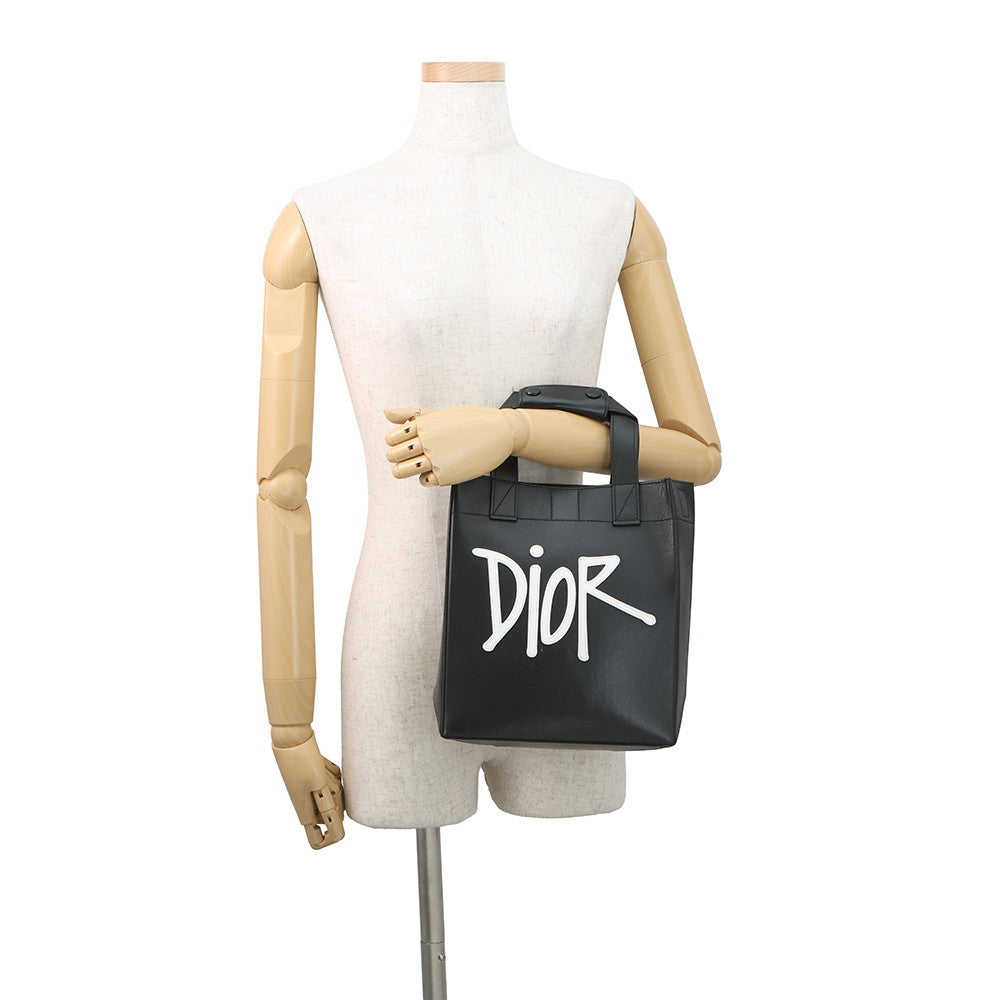 Dior DIOR AND SHAWN D-DIOR 2WAY Mini Tote Bag (Stüssy Collaboration) Black1DOSH152YZI_H10E Leather