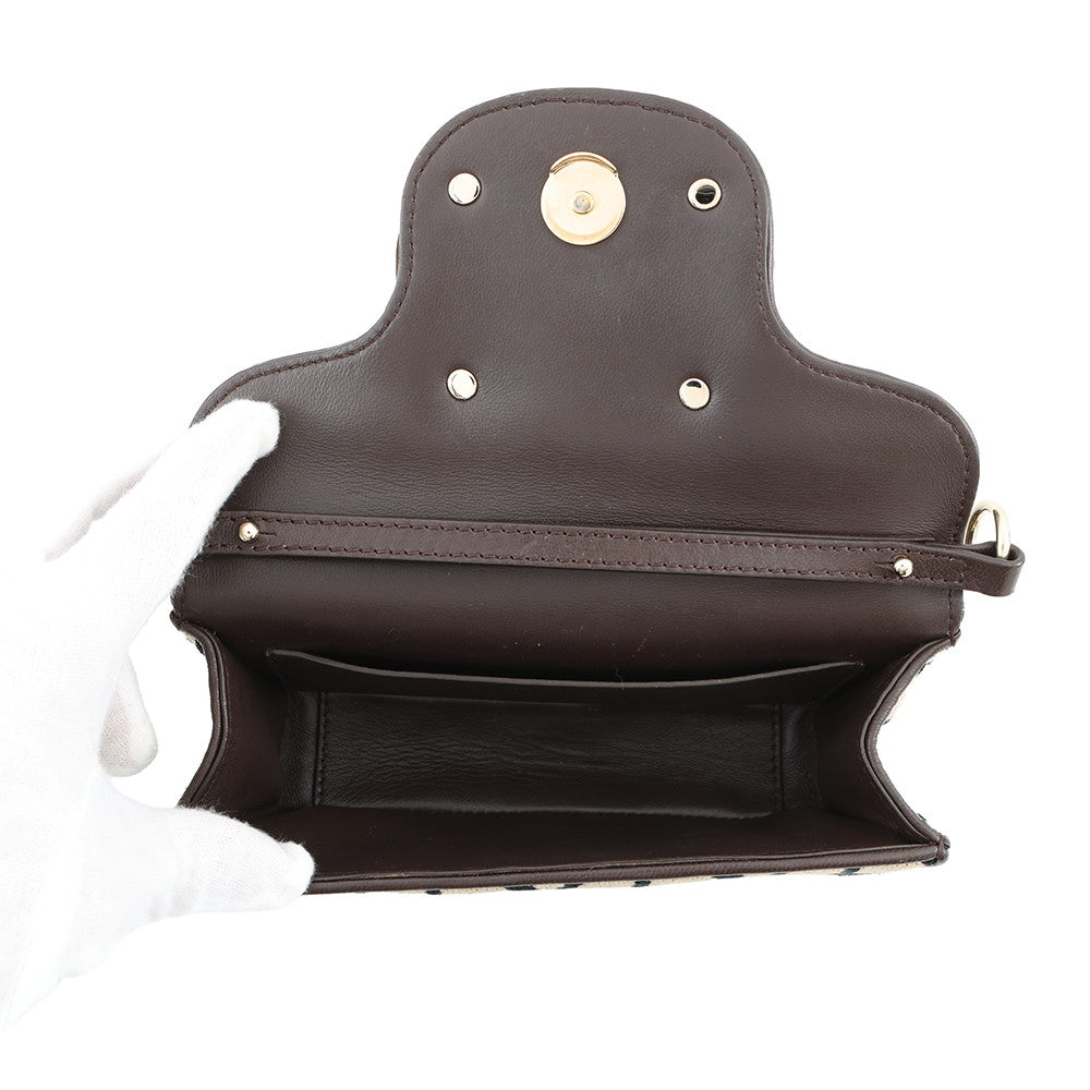 Valentino Garavani V-Sling Logo Chain Shoulder Bag Beige/Brown/Black2W0B0L97JSQ Canvas Leather