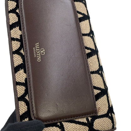 Valentino Garavani V-Sling Logo Chain Shoulder Bag Beige/Brown/Black2W0B0L97JSQ Canvas Leather
