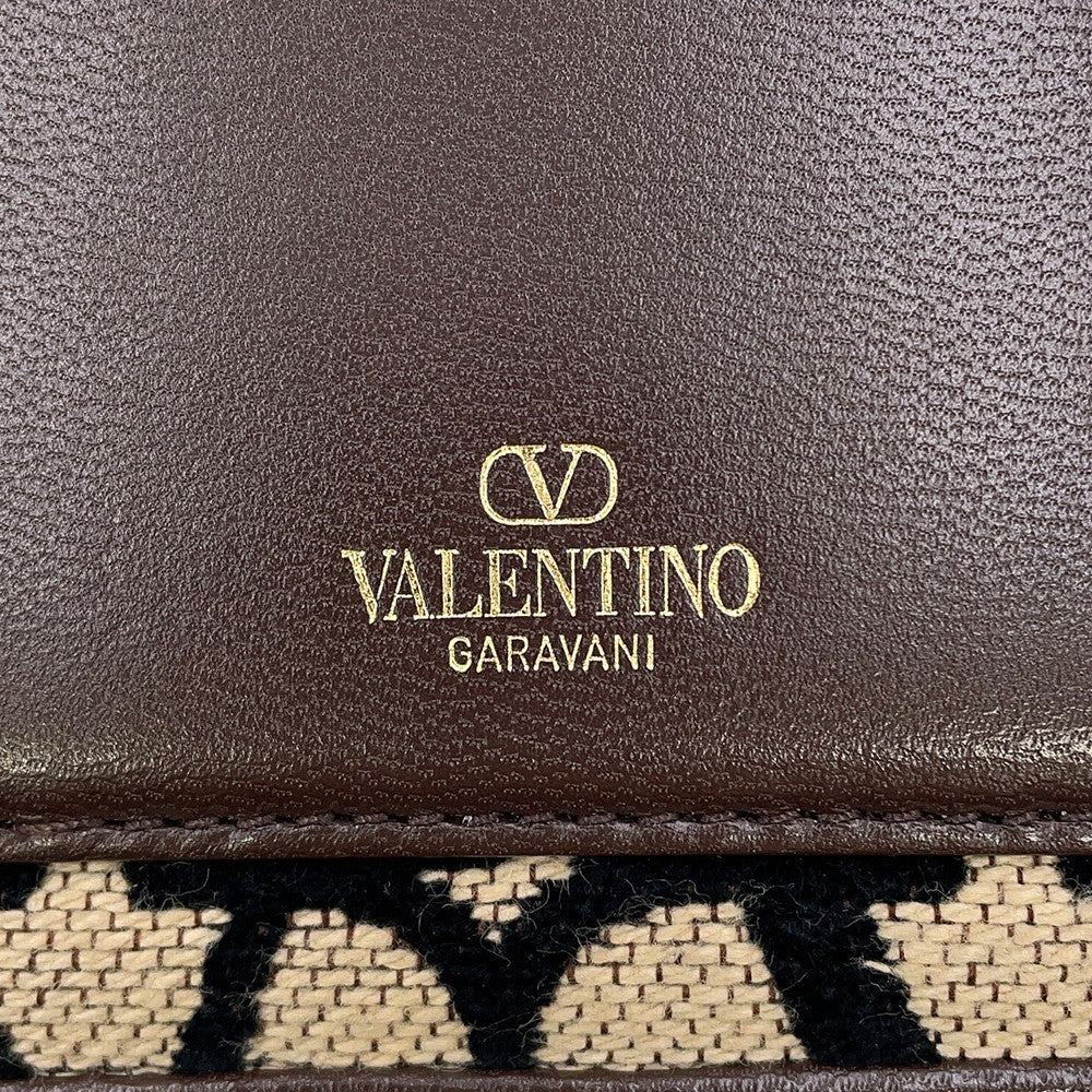 Valentino Garavani V-Sling Logo Chain Shoulder Bag Beige/Brown/Black2W0B0L97JSQ Canvas Leather