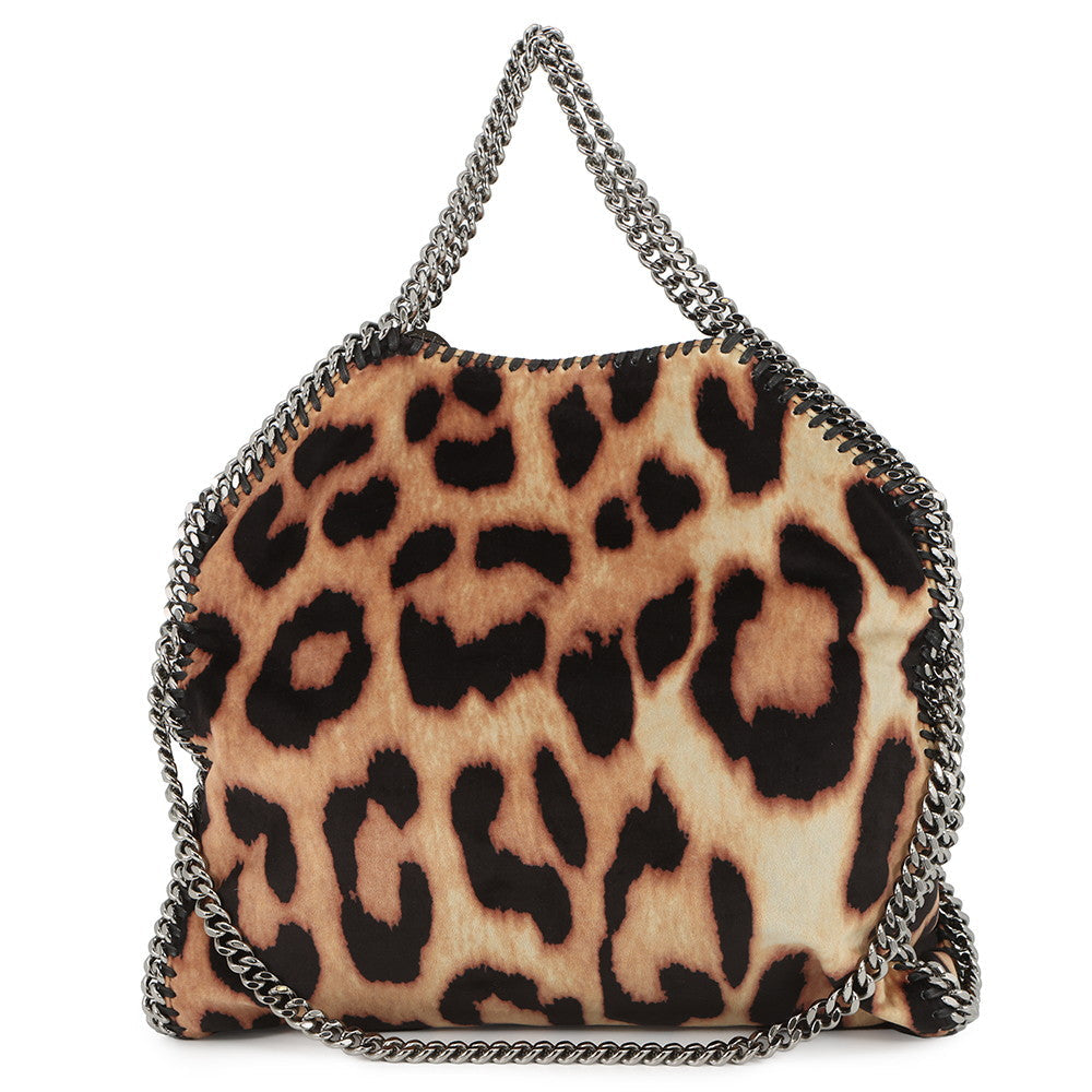 Stella McCartney Falabella Leopard 2WAY Chain Tote Bag Brown234387 W8571 suede