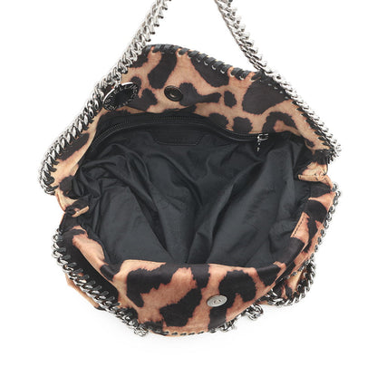 Stella McCartney Falabella Leopard 2WAY Chain Tote Bag Brown234387 W8571 suede