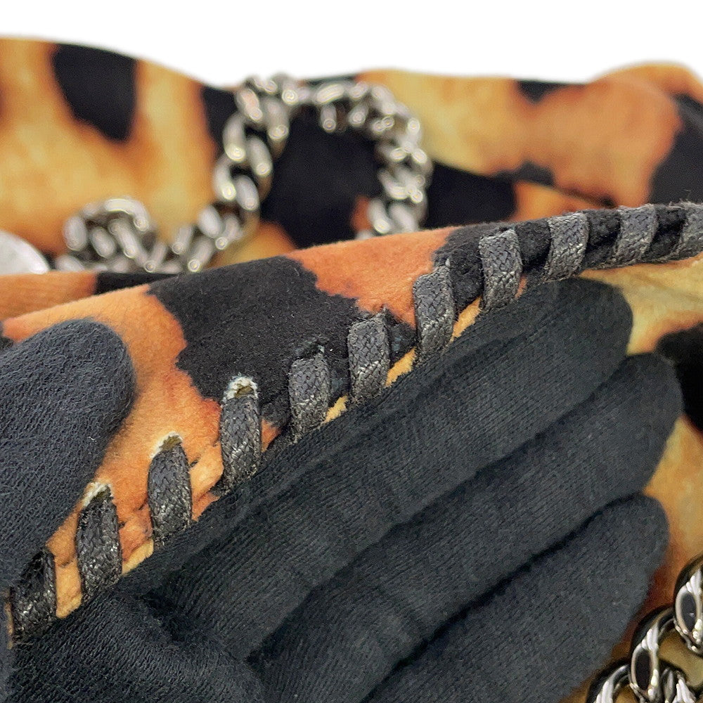 Stella McCartney Falabella Leopard 2WAY Chain Tote Bag Brown234387 W8571 suede