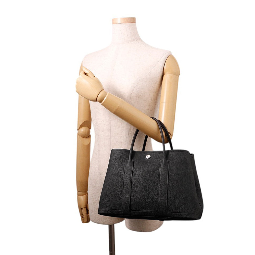 HERMES Garden Party Black Negonda Leather Size TPM