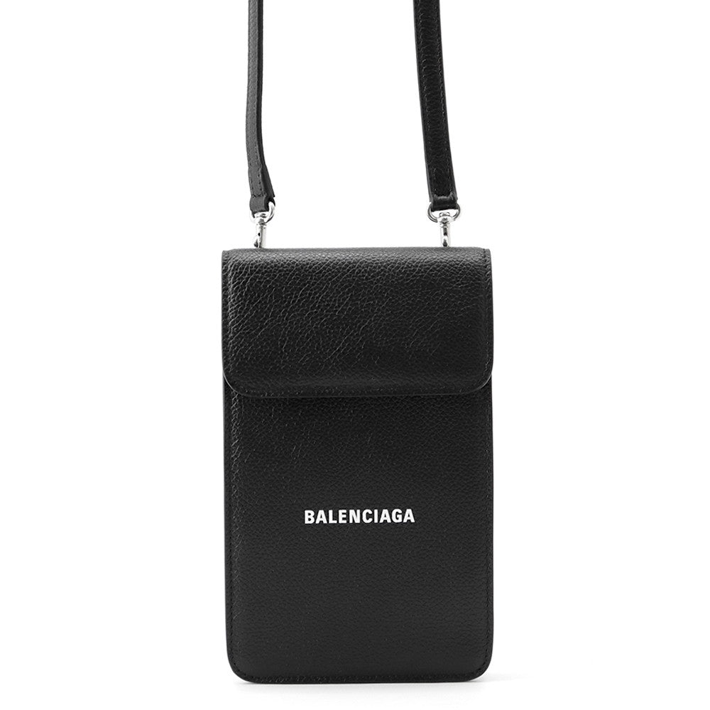 BALENCIAGA Cash Phone Card Holder Black640536 Leather