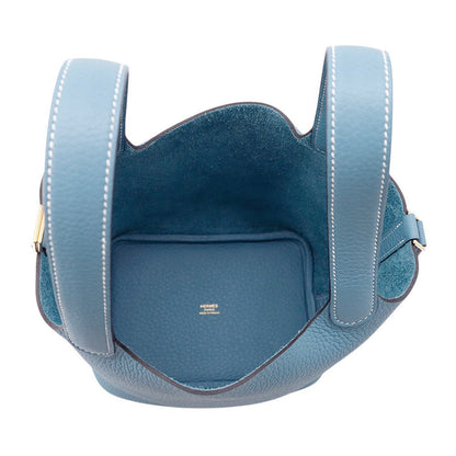 HERMES Picotin Lock New Blue Jean Taurillon Clemence Size PM