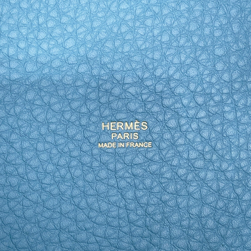 HERMES Picotin Lock New Blue Jean Taurillon Clemence Size PM