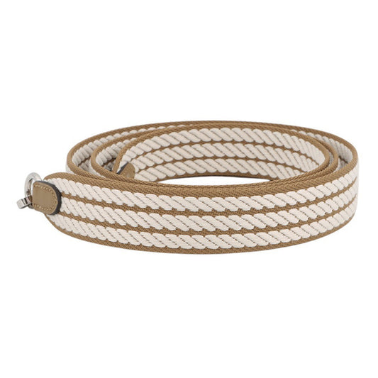 HERMES Bandouliere Sangle Cortage Long Biscuit/White Swift Leather Toile H Size 4.1"x1"