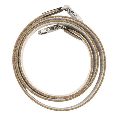 HERMES Bandouliere Sangle Cortage Long Biscuit/White Swift Leather Toile H Size 4.1"x1"