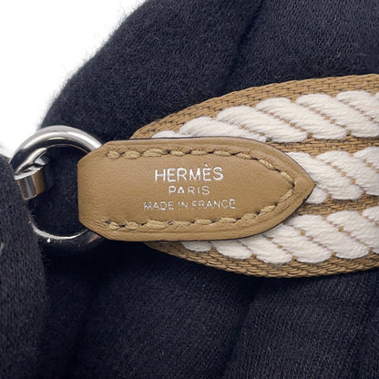 HERMES Bandouliere Sangle Cortage Long Biscuit/White Swift Leather Toile H Size 4.1"x1"