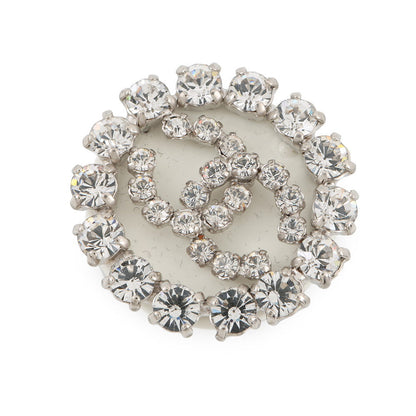 CHANEL Brooch CC Logo CircleA15462-Y01706-Z2381 Metal Plastic Rhinestone