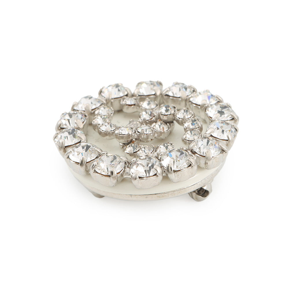 CHANEL Brooch CC Logo CircleA15462-Y01706-Z2381 Metal Plastic Rhinestone