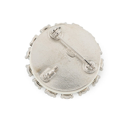 CHANEL Brooch CC Logo CircleA15462-Y01706-Z2381 Metal Plastic Rhinestone