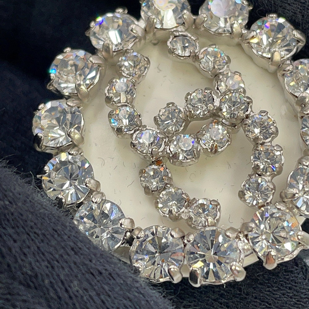 CHANEL Brooch CC Logo CircleA15462-Y01706-Z2381 Metal Plastic Rhinestone