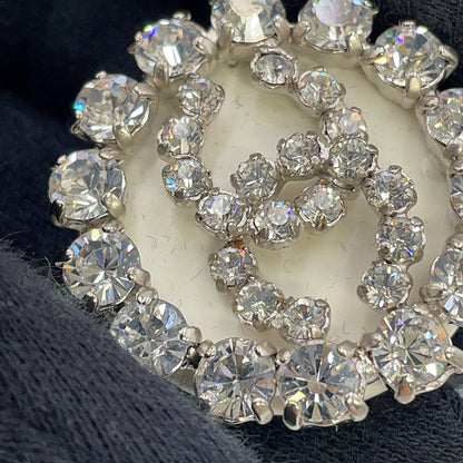 CHANEL Brooch CC Logo CircleA15462-Y01706-Z2381 Metal Plastic Rhinestone