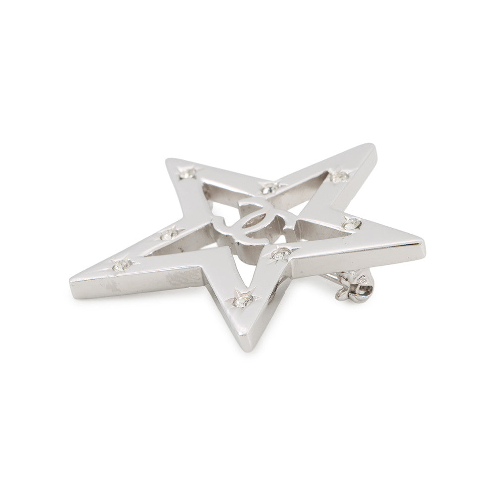 CHANEL Brooch Star Rhinestone Metal Rhinestone