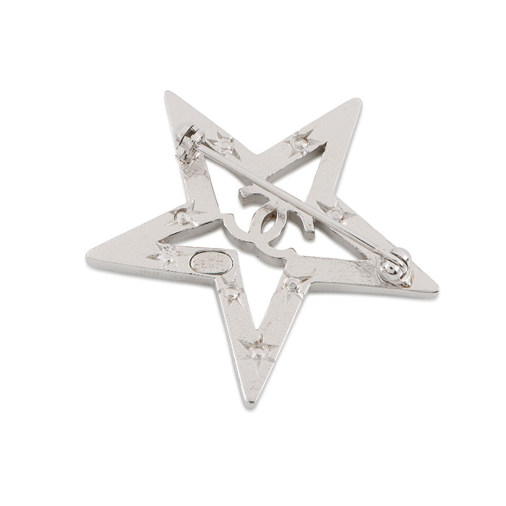 CHANEL Brooch Star Rhinestone Metal Rhinestone