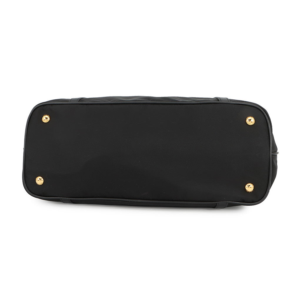 PRADA Saffiano Leather Tessuto 2-Way Shoulder Bag BlackBR4253 Nylon Leather
