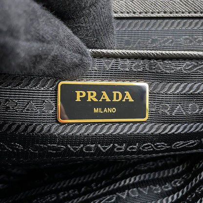 PRADA Saffiano Leather Tessuto 2-Way Shoulder Bag BlackBR4253 Nylon Leather