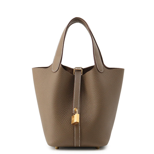 HERMES Picotin Lock Etoupe Taurillon Clemence Size PM