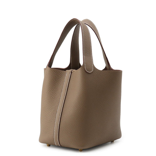 HERMES Picotin Lock Etoupe Taurillon Clemence Size PM