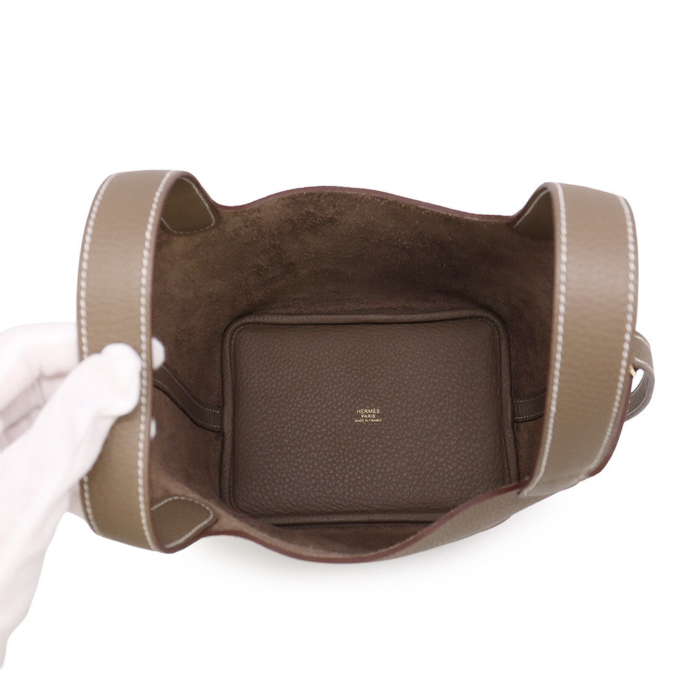 HERMES Picotin Lock Etoupe Taurillon Clemence Size PM