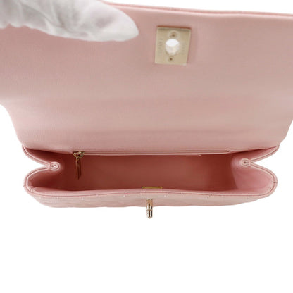 CHANEL Matelasse Top Handle Shoulder Bag PinkAS5554 Caviar Leather Size 23